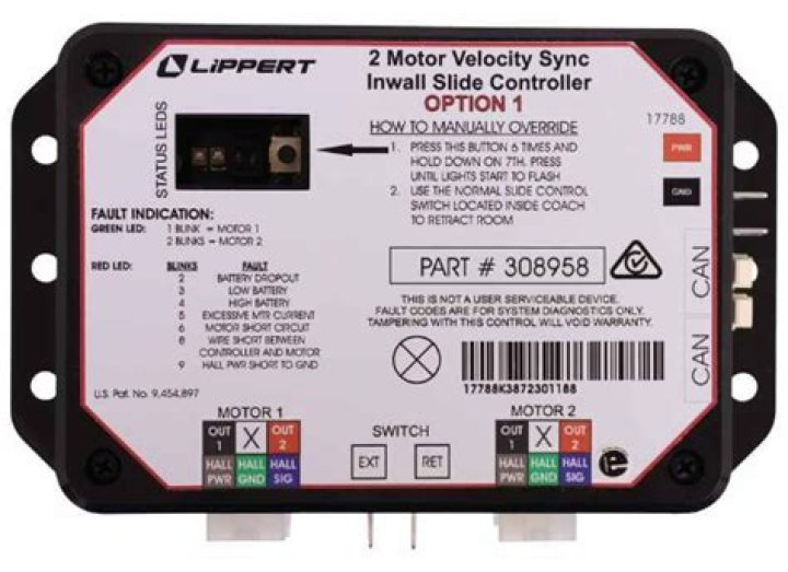 How do I reset my Lippert slide controller?