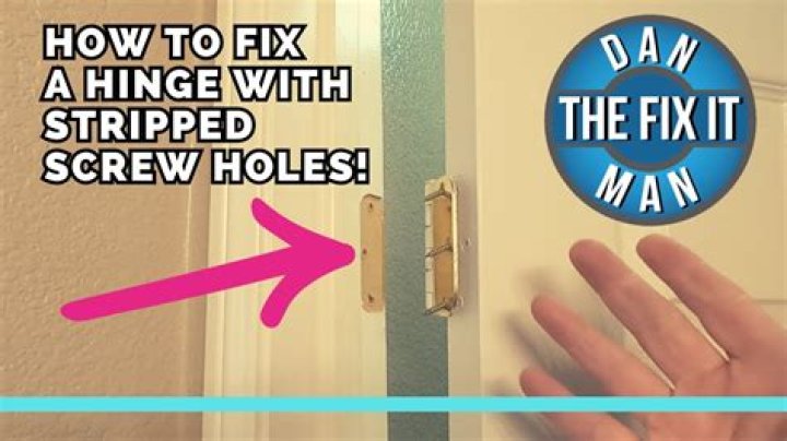 How do you fix a stripped screw hole in a metal door?