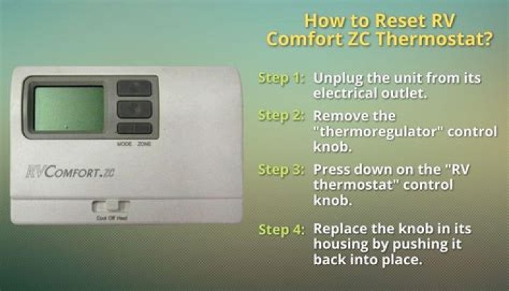 How do you reset an rv comfort zc thermostat?