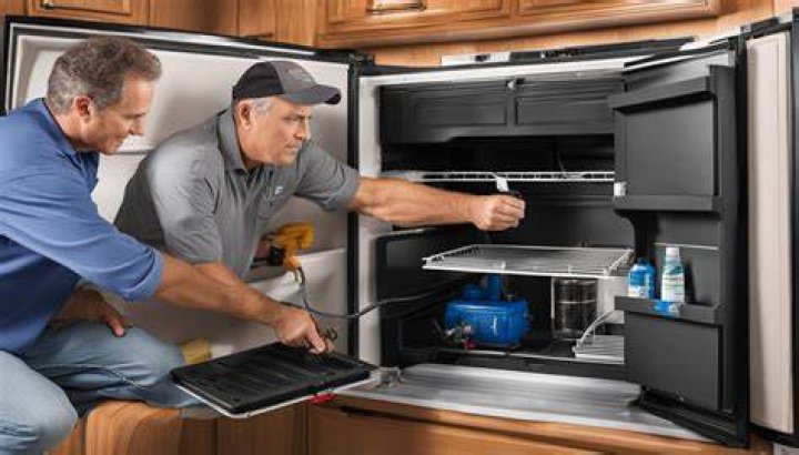 How to reset the refrigerator on a Dometic RV?