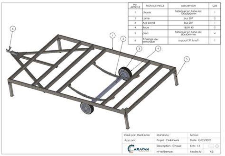 What are caravan chassis made of?