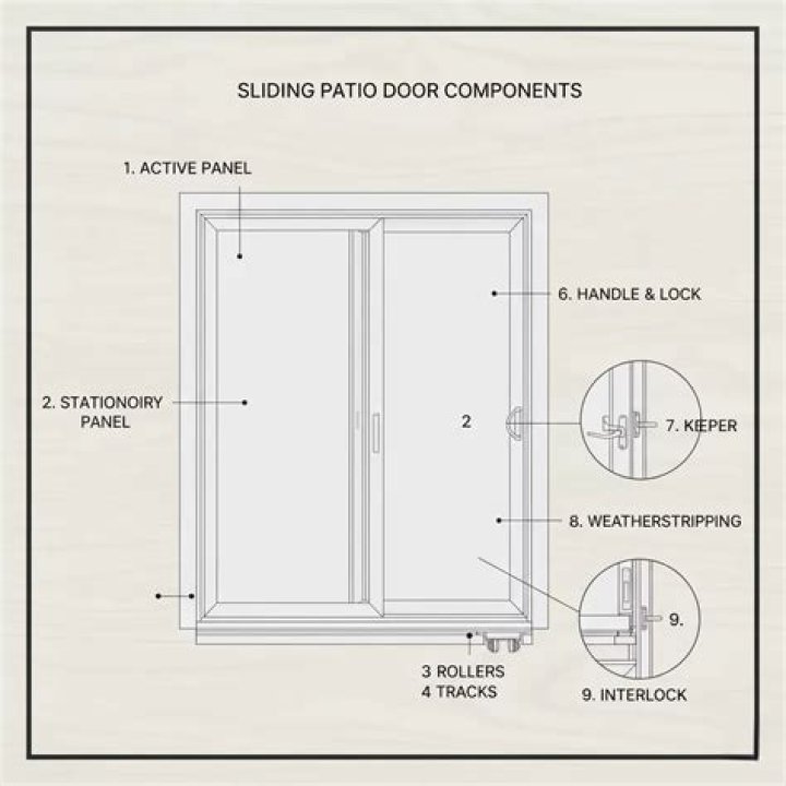 What are the parts of a sliding glass door lock?