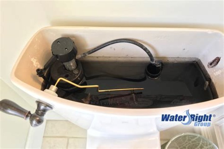 What causes black water in toilet?