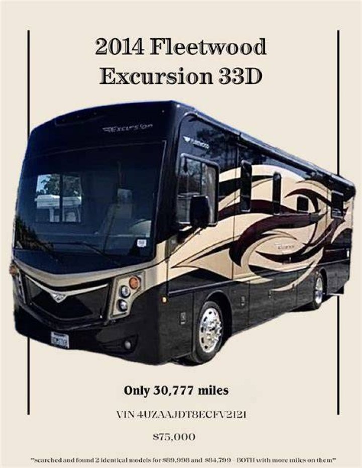 What kind of RV does Fleetwood Excursion have?