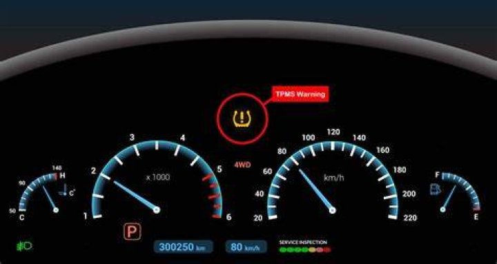 When does the TPMS warning light come on?