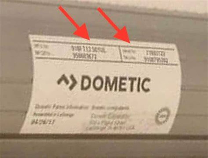 Where is the Dometic awning model number?