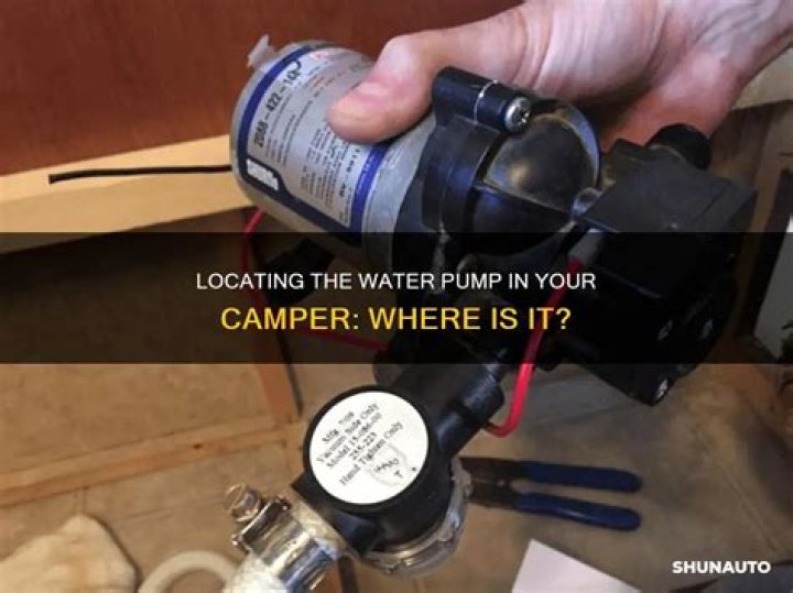 Where is the water pump located on my camper?